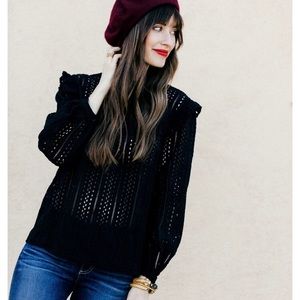 Madewell Black Lace Blouse